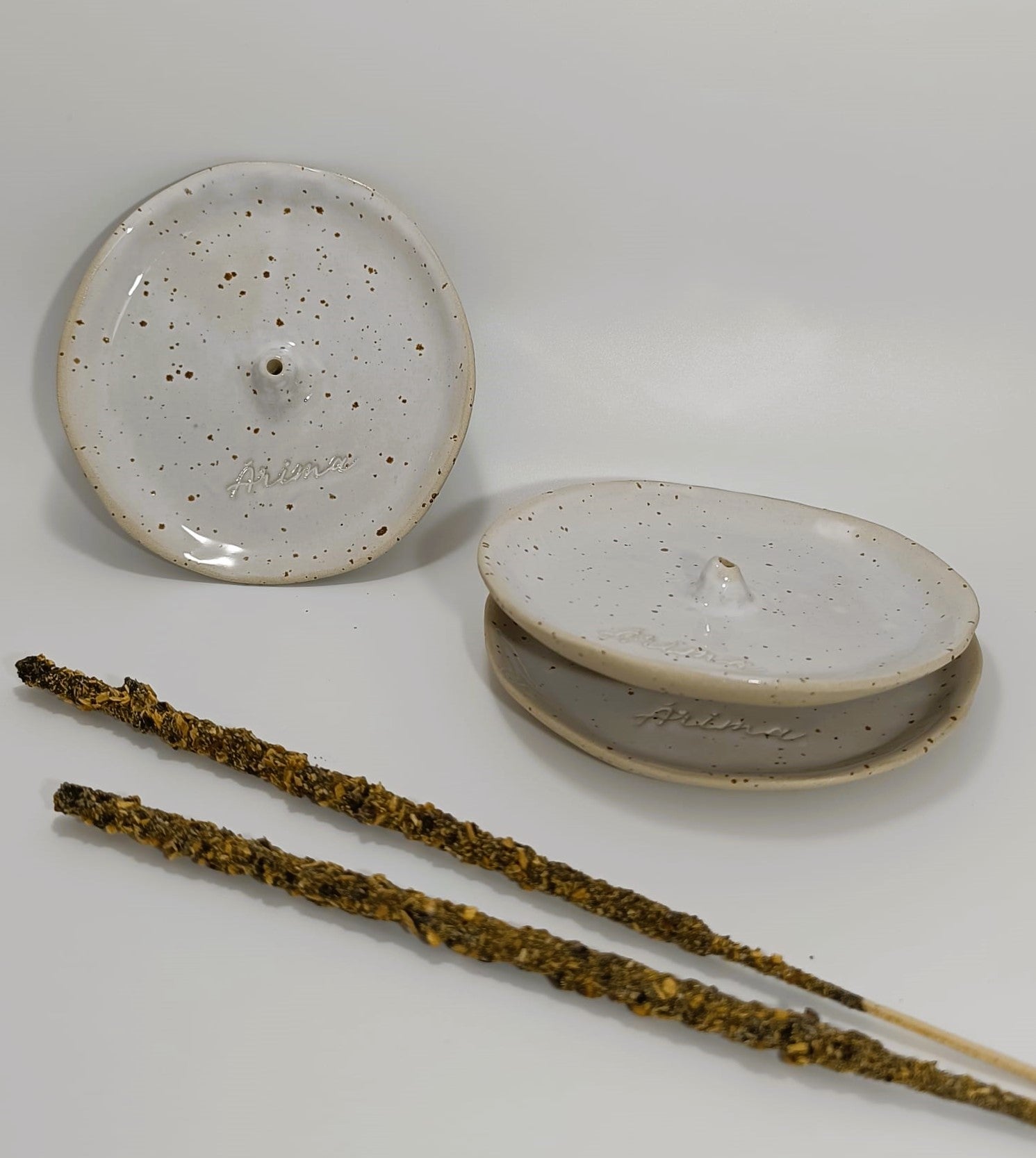 Porta incienso cerámica blanco - VEGA