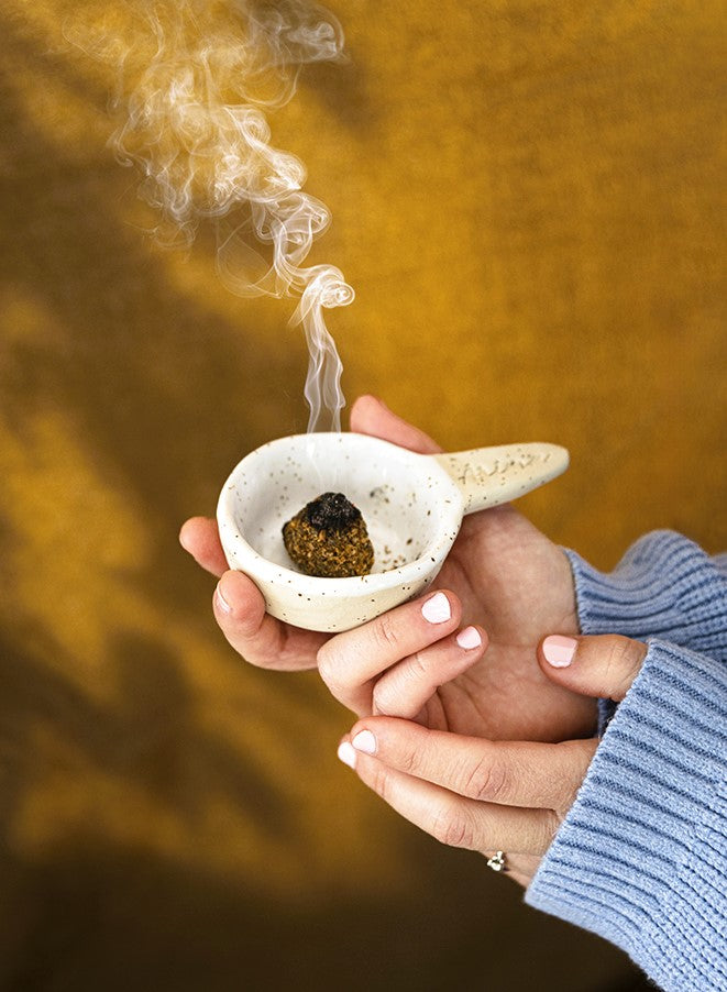 Sahumador de cerámica blanco - VEGA