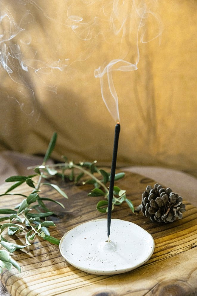 Porta incienso cerámica blanco - VEGA