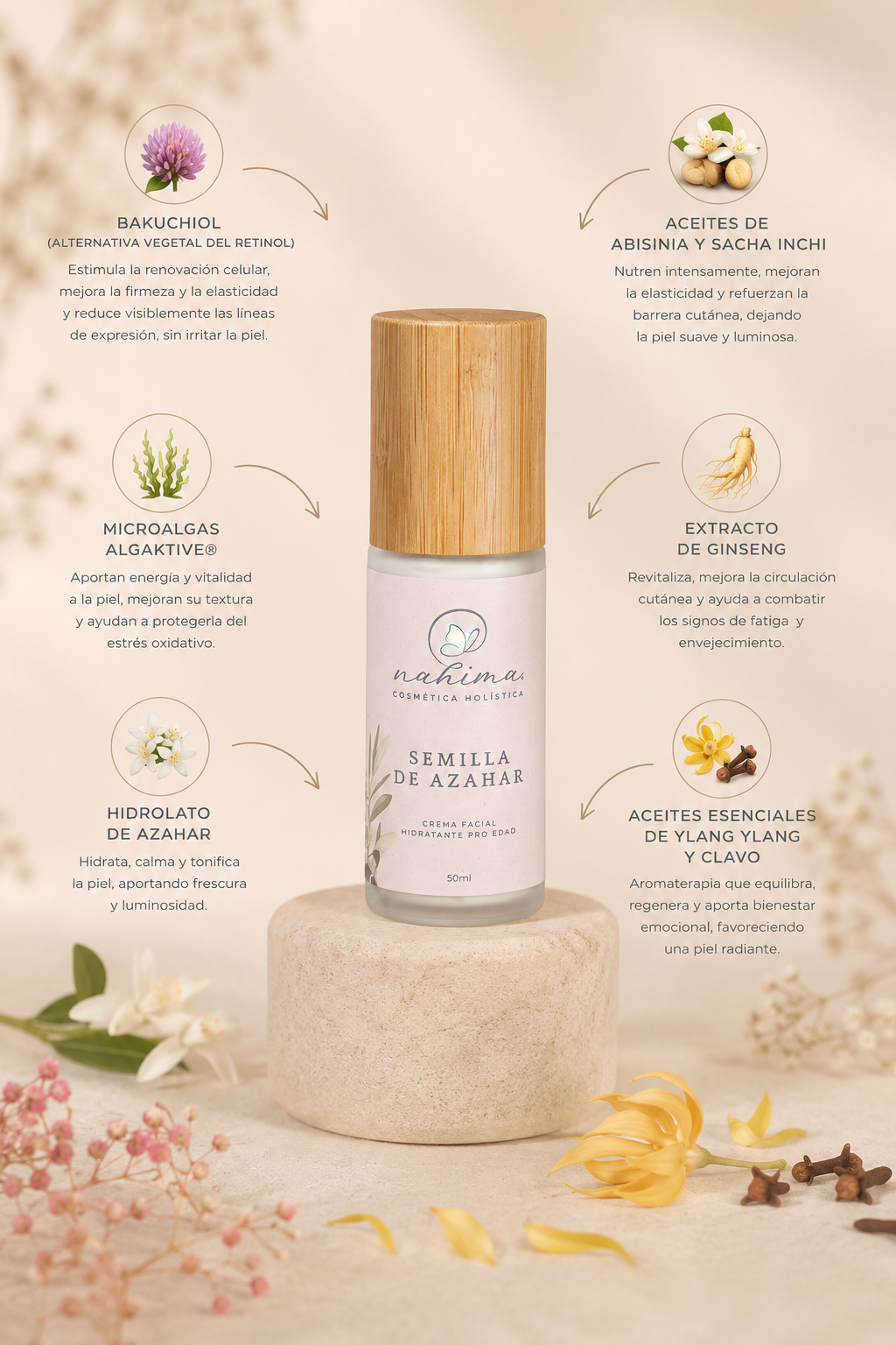 Semilla de Azahar · Crema facial hidratante y antioxidante